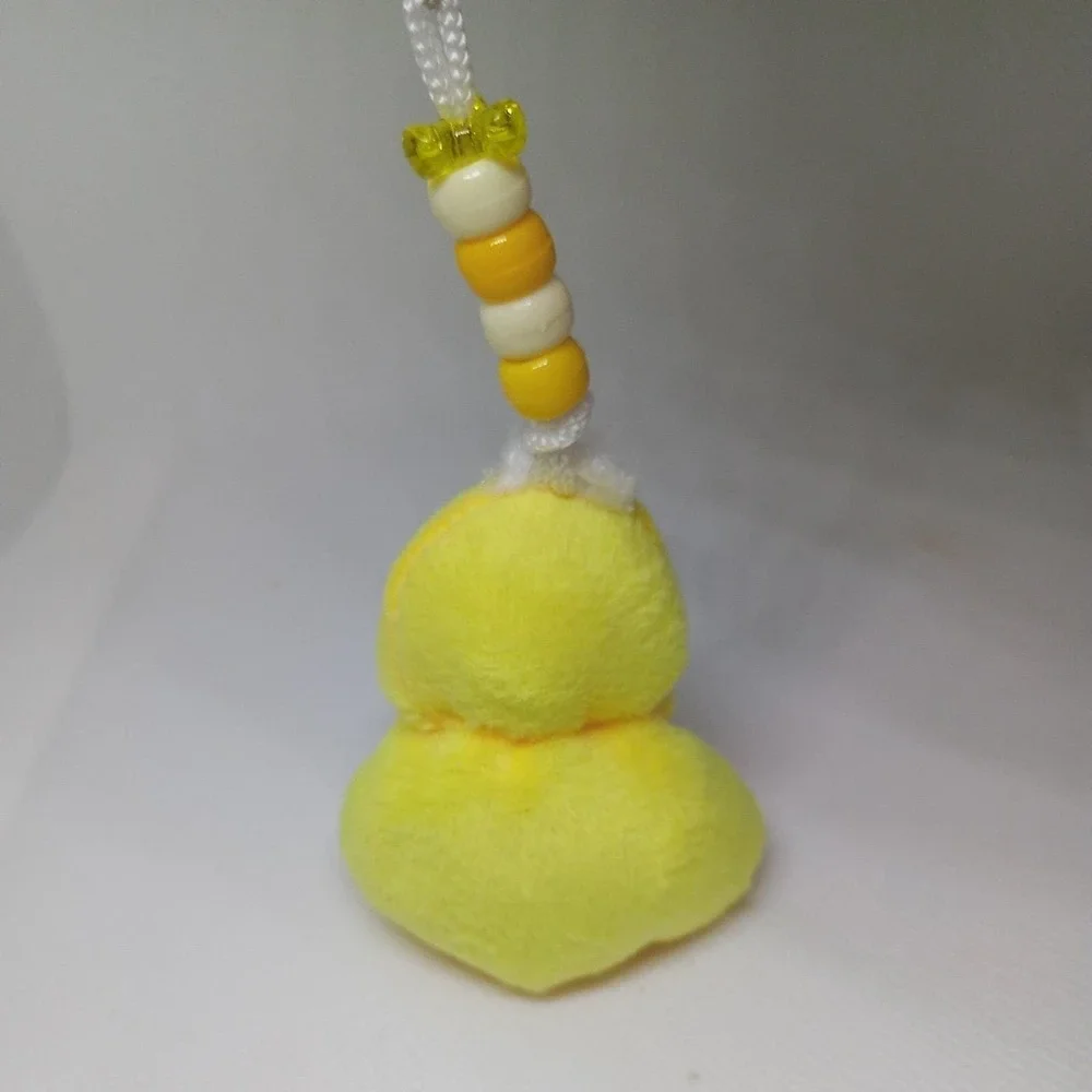 Cute Chick Keychain Pendant Plush Soft Toy Stuffed Animal With Beads